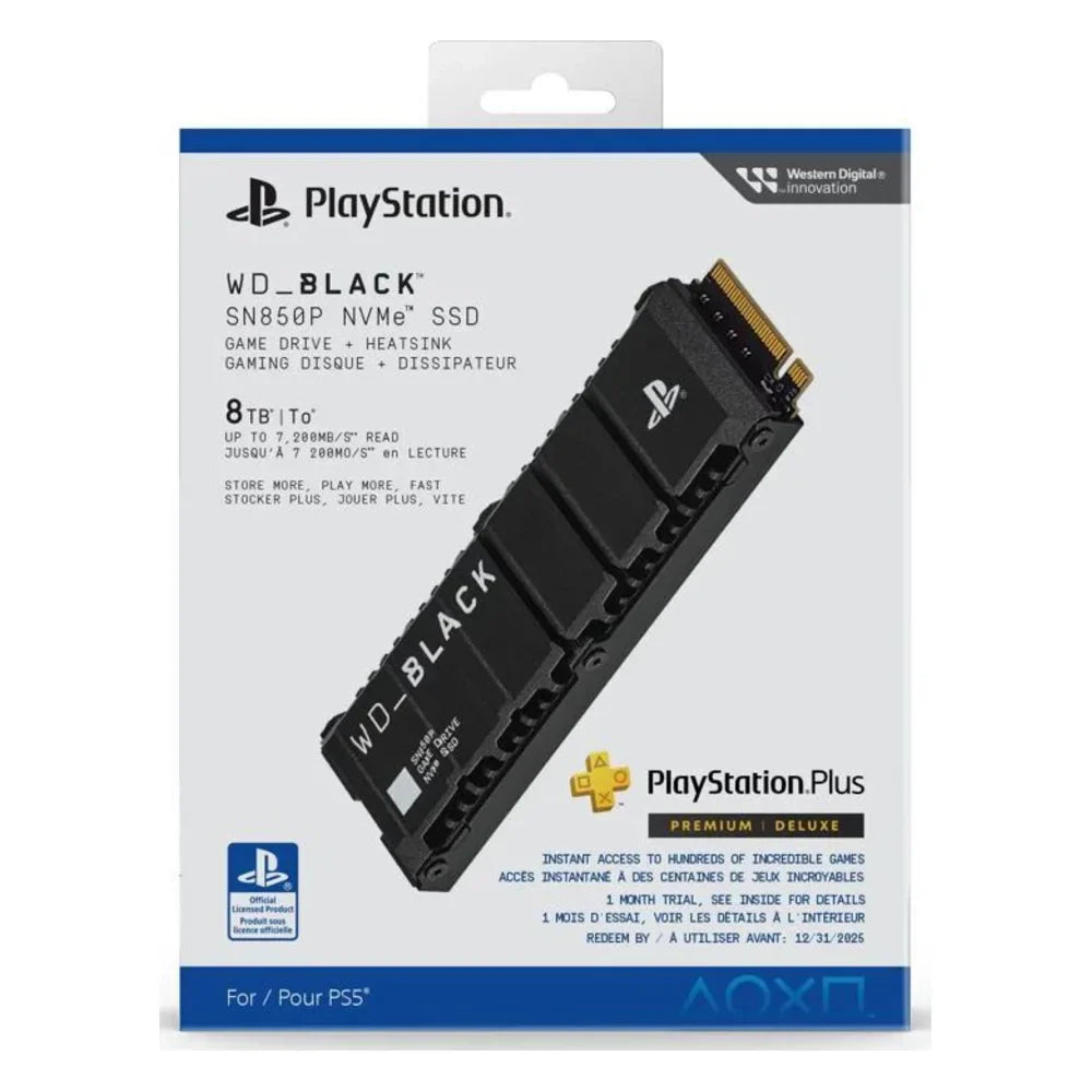 WD_BLACK SN850P 8TB PS5 SSD M.2 2280 PCIe Gen4 NVMe with Heatsink