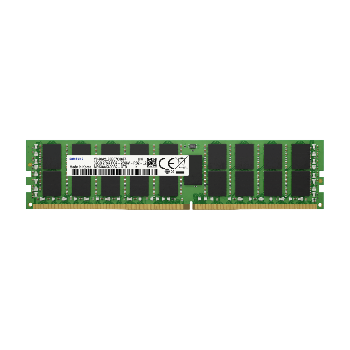Samsung 32GB PC4-2666V DDR4 RDIMM ECC Registered Server RAM M393A4K40CB2-CTD
