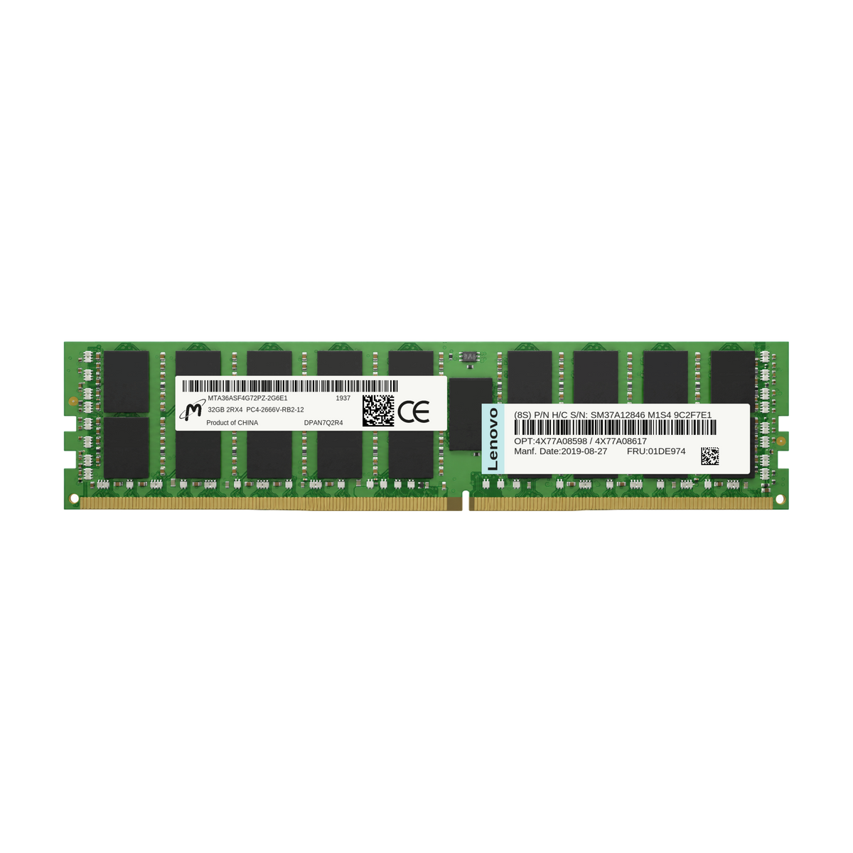Lenovo 32GB PC4-2666V DDR4 RDIMM ECC Registered Server RAM 01DE974