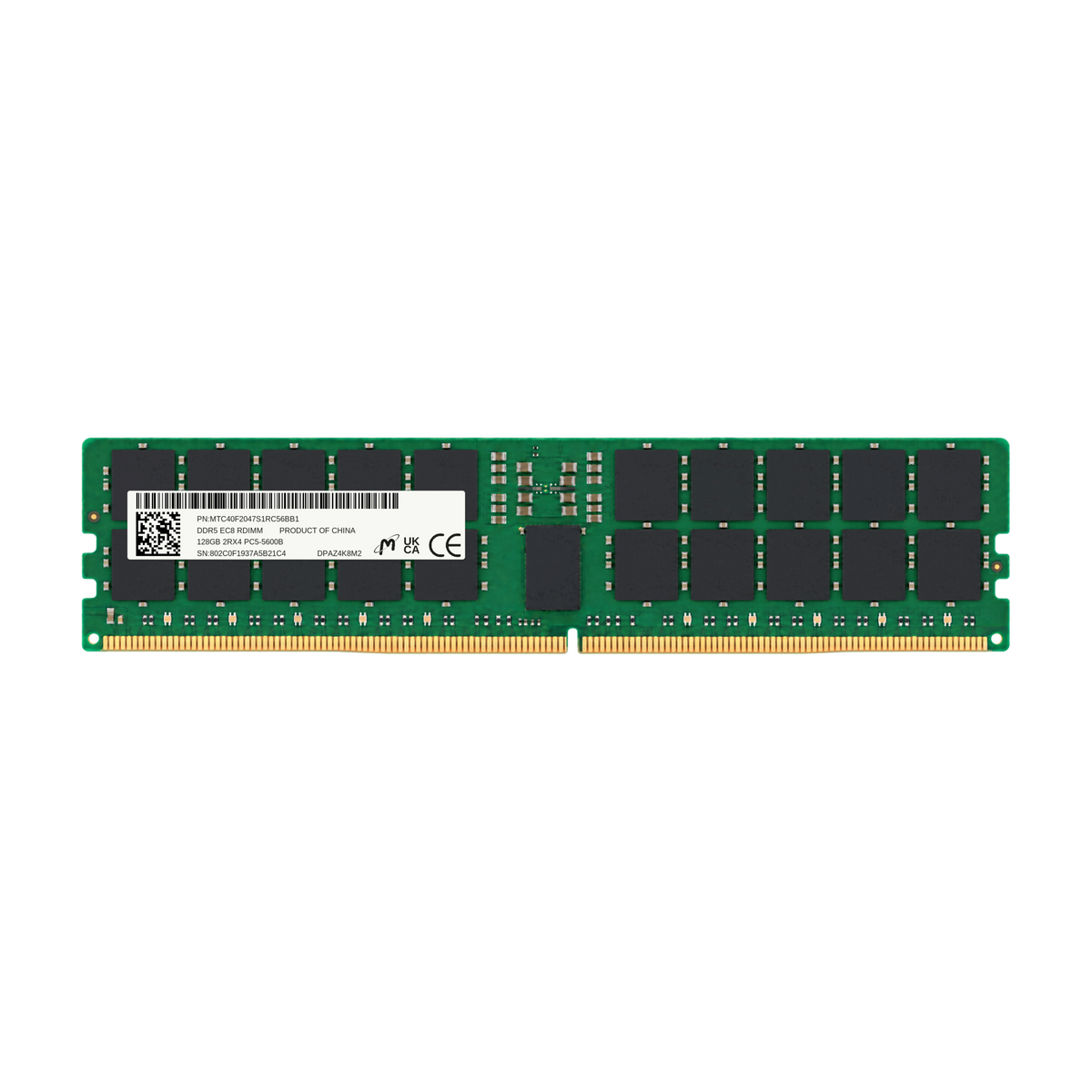 Micron 128GB DDR5-5600 ECC RDIMM Server RAM Memory Module MTC40F2047S1RC56BB1